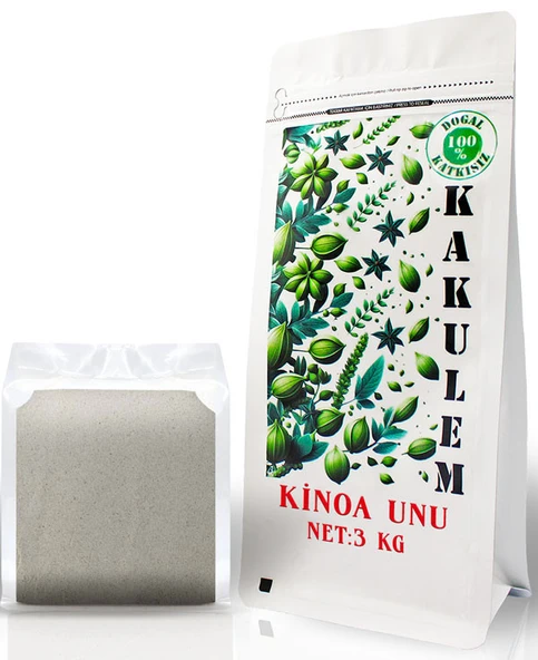 Kakulem GLUTENSİZ SERTİFİKALI Beyaz Kinoa Unu Tozu 3 KG ürün görseli