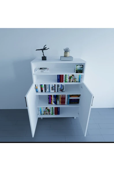 yergül dizayn Çok Amaçlı Dolap Tuna Erzak Dolabı Banyo Dolabı Kiler Dolabı Mutfak Dolabı Beyaz 1,40x46x1.00 - 2