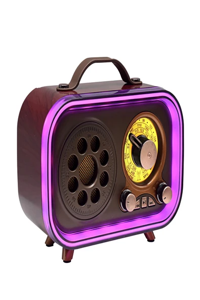 ULTRATEKNO M-1315BT Bluetooth Subwoofer'lı Retro Radyo Şarjlı 3 Band FM/AM/SW Vintage Hoparlör USB TF Destekli - 3