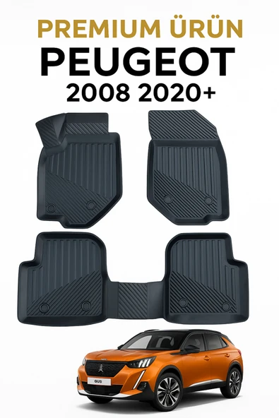 Black Gold Peugeot 2008 2020+ Uyumlu 3D Oto Paspas Premium ürün görseli