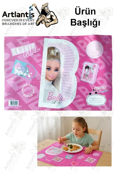 Beslenme Bezi Kız Modeli Yıkanabilir 32x47 cm 1 Adet Beslenme Örtüsü Okul Öncesi Kreş Anasınıfı İlkokul İçin İdeal