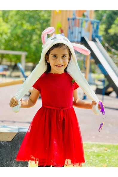 Sekk O Kulakları Hareket Eden Peluş Tavşan Şapka (IŞIKLI) Çocukların Severek Oynadığı Işıklı Bere Hediyelik - 2