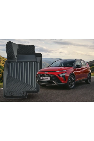 Black Gold Hyundai Bayon 2021+ Uyumlu 3D Oto Paspas Premium - Resim 2