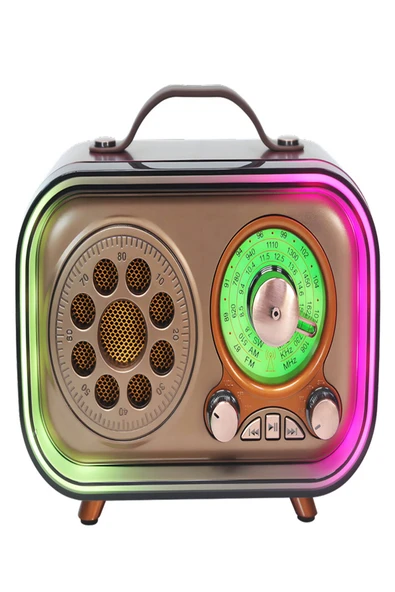 ULTRATEKNO M-1315BT Bluetooth Subwoofer'lı Retro Radyo Şarjlı 3 Band FM/AM/SW Vintage Hoparlör USB TF Destekli