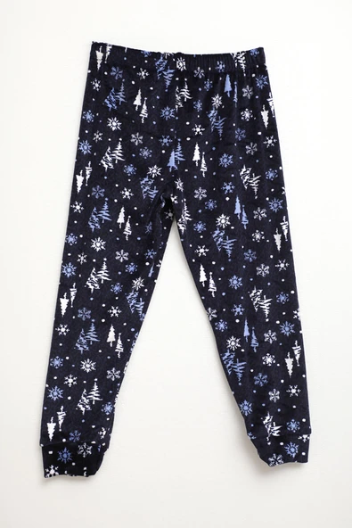 Erkek Çocuk Yumuşak Kadife Dokulu Lacivert Pijama Altı - Resim 2