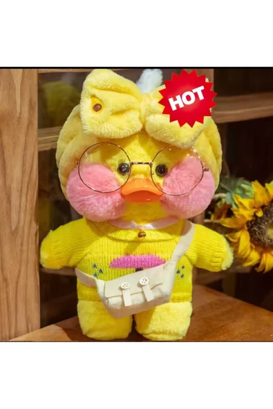 Sekk O Beyaz Lalafanfan Peluş Ördek Sarı konbin  30 Cm ( Ürün Görselde Gördüğünüz Gibi Gönderiliyor