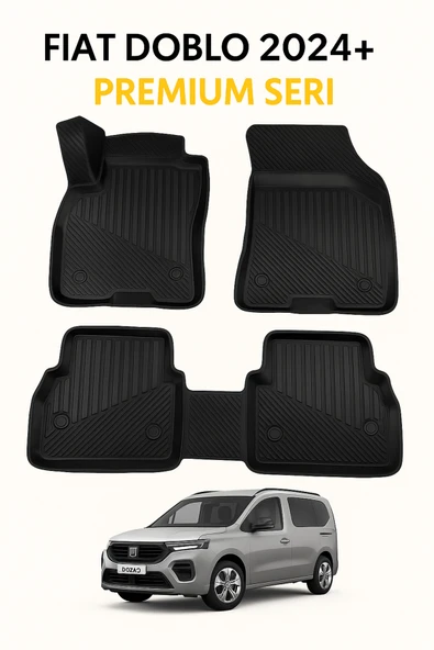 Black Gold Fiat Doblo 2024+ 3D Havuzlu Oto Paspas Premium - Resim 2