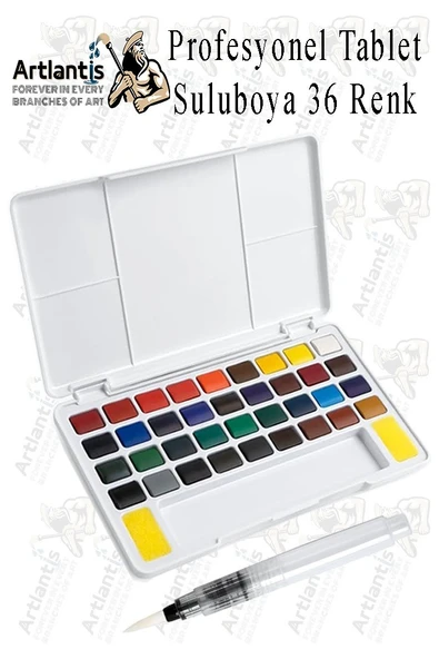 Tablet Sulu Boya 36 Renk Plastik Kutu 1 Paket Monalisa 36 lı Taş Sulu Boya Tablet Suluboya Resim Hobi Sanat ürün görseli