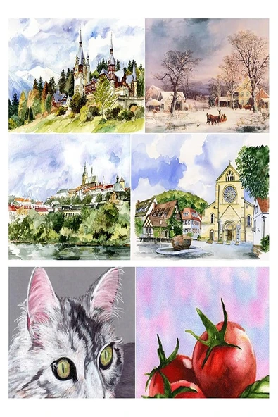 Tablet Sulu Boya 36 Renk Plastik Kutu 1 Paket Monalisa 36 lı Taş Sulu Boya Tablet Suluboya Resim Hobi Sanat - Resim 5