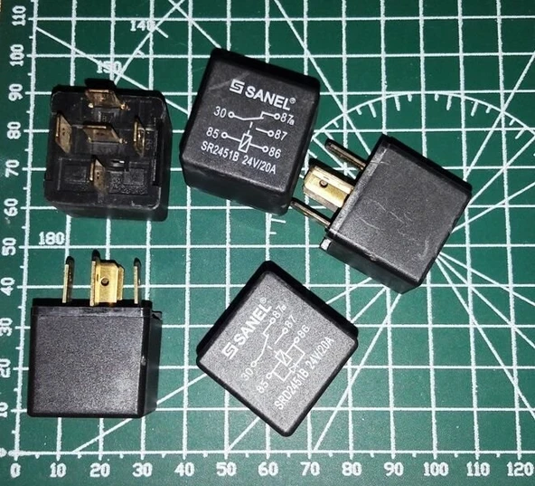 Sanel 24V Röle 5 Uçlu 20A Çift Platin SRD2451B 24V/20A - 5 Adet - Resim 3