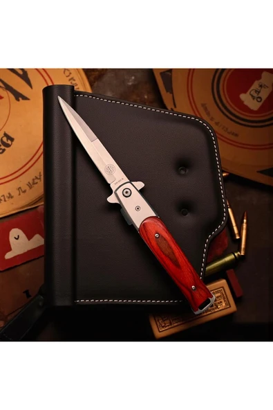 VAS.QUE Ahşap Kabze İtalyan Çelik Çakı - Resim 5