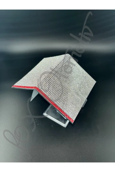 Taşlı Gümüş Ruhsat Kabı Kırmızı Detaylı