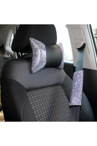 Pırlanta Taşlı Boyun Yastığı Ve Emniyet Kemer Pedi - 2