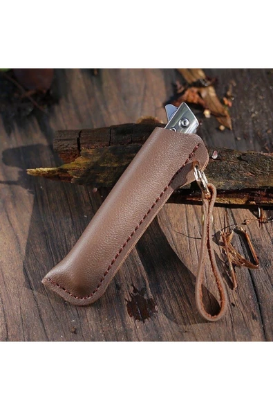 VAS.QUE M-390 Damascus Katlanabilir Özel Deri Kılıf Hediyeli Çakı - Resim 4