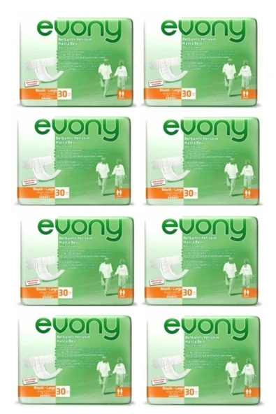 Evony Belbantlı Büyük Boy L 30'lu 8 Adet Hasta Bezi - 2