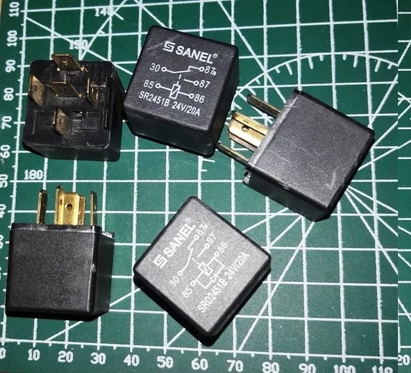 Sanel 24V Röle 5 Uçlu 20A Çift Platin SRD2451B 24V/20A - 5 Adet - Resim 2