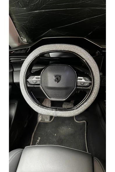 Gümüş Taşlı Direksiyon Kılıfı Peugeot Direksiyonlarına Özel Tasarım