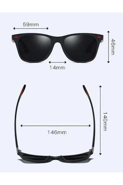 M Mazzanti Wayfarer Kırmızı lı Unisex Güneş Gözlüğü RB2140 - Resim 3