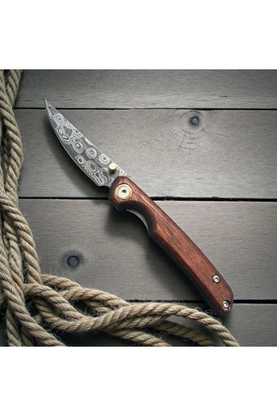 VAS.QUE El Yapımı Damasgus Çelik Çakı - Resim 3