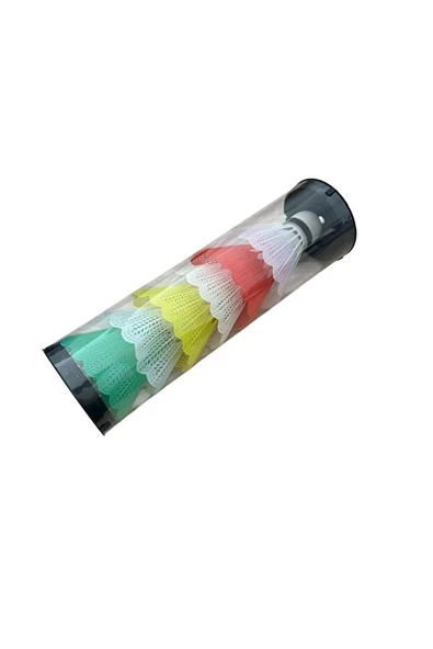 Badminton Topu 6’lı Yeni Renkli – Renkli Tüy Top Seti - Resim 3