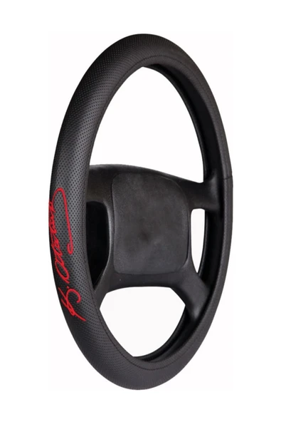 Nakış Model Kemal Atatürk İmzalı Geçmeli Deri Direksiyon Kılıfı