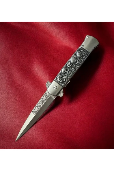 M Mazzanti Kuru Kafa Kabarmalı İtalyan Stilletto Çelik Çakı - Resim 2