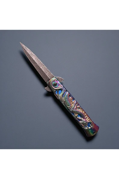 VAS.QUE Dragon Kabartmalı Çelik Çakı - Resim 4