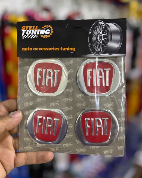 Universal Araç Uyumlu, Fiat Jant Göbeği Arması, Sticker 4'lü Set 60mm ürün görseli