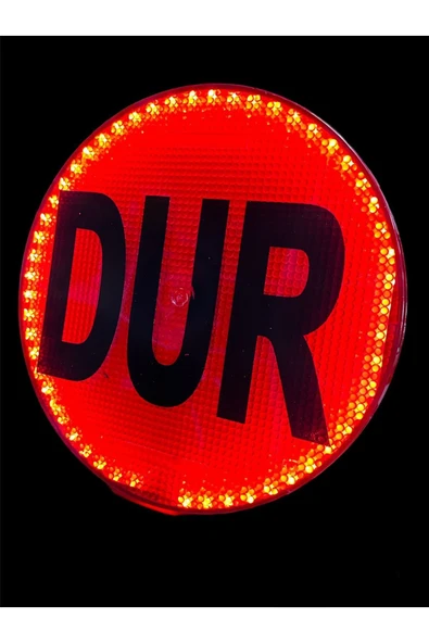 Eras Işıklı Servis Dur Levhası Ledli Dur Tabelası (30CM)