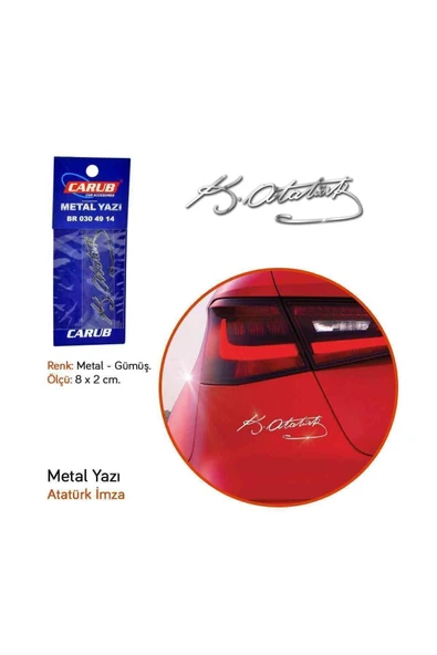 Metal Yazı Atatürk Imza 8x2 Cm Br0304914 - 2