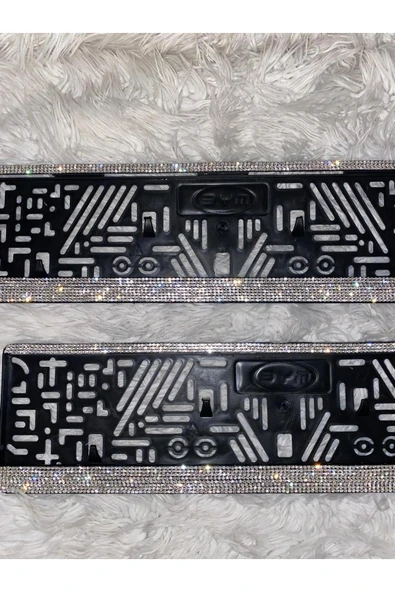 Gümüş Taşlı Araba Ön Ve Arka Plakalık - 2