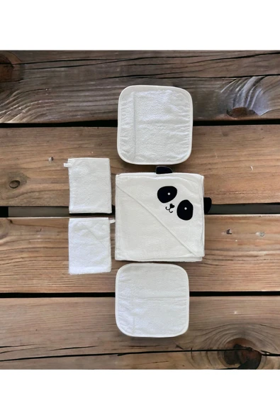 M Mazzanti Ayıcık Panda Şekilli Bebek 0-3 Yaş Çocuk Havlusu ürün görseli