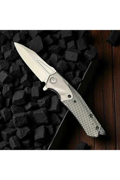 VAS.QUE Karbon Detaylı Ultra Keskin Çelik Çakı - Resim 4