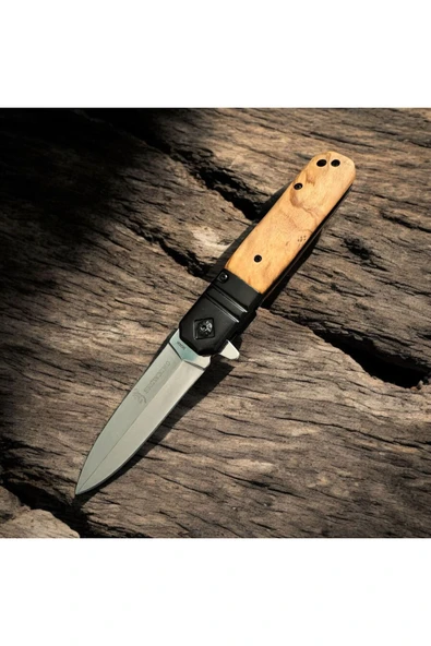 VAS.QUE Ahşap Kabze Çelik Çakı - Resim 3