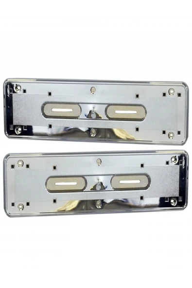 Krom Hummer Tip Plakalik Kalın (2adet) - Plaka Çerçevesi Krom - 2 Adet Krom Kalın Plaka Çerçevesi - 3