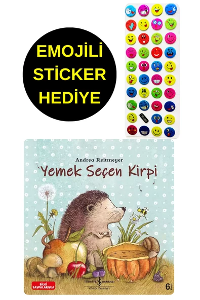 EMOJİLİ  STİCKER HEDİYE  - OKUL ÖNCESİ RESİMLİ KİTAPLAR  - YEMEK SEÇEN KİRPİ ürün görseli