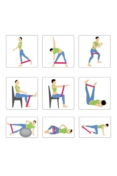 Aerobik Bant 5’li – Kademeli Dirençli Spor Lastik Seti - Resim 4