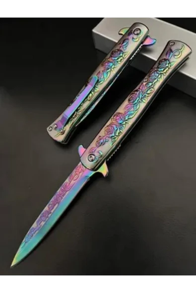 VAS.QUE Gül Motifli Çelik Çakı - Resim 5