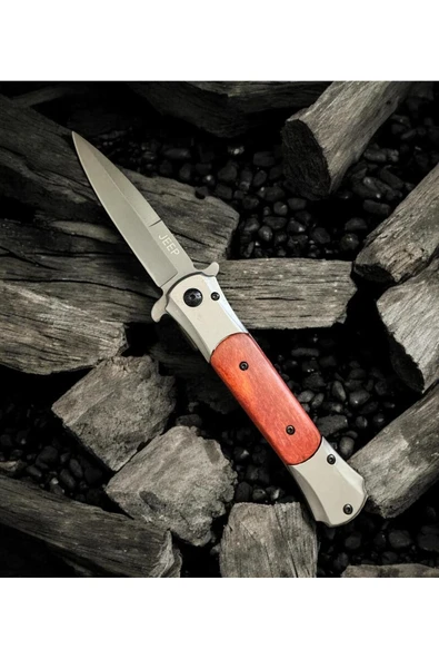 erkan sinan Jeep Ahşap Kabze Çelik Çakı - Resim 2