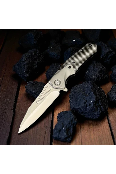 VAS.QUE Karbon Detaylı Ultra Keskin Çelik Çakı - Resim 2