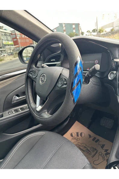 Geçmeli Direksiyon Kılıfı Fosforlu Çavuş Mavi