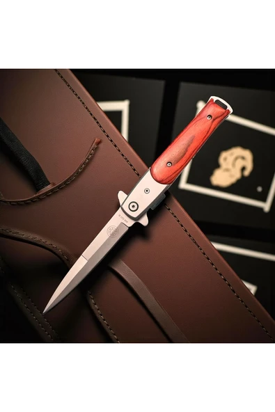 VAS.QUE Ahşap Kabze İtalyan Çelik Çakı - Resim 6