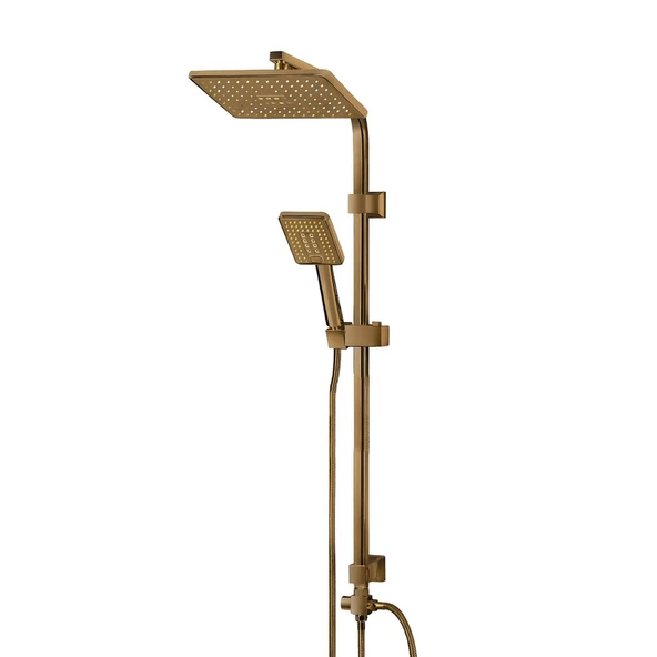 Yağmur Robot Duş Seti Tam Takım Bronz Renk Lüks Yağmurlama Fonksiyonlu El Duşu Başlıklı Duş Sistemi ürün görseli