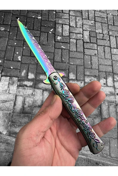 VAS.QUE Gül Motifli Çelik Çakı ürün görseli