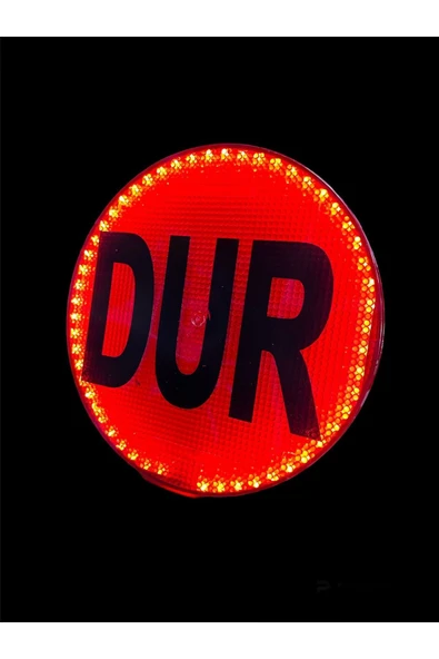 Eras Işıklı Servis Dur Levhası Ledli Dur Tabelası (30CM) - 2