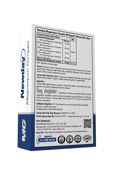 Newday Magnezyum Complex 60 Kapsül - Resim 2