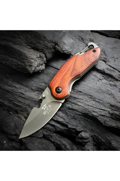 VAS.QUE Ahşap Kabze Mini Çelik Çakı - Resim 3