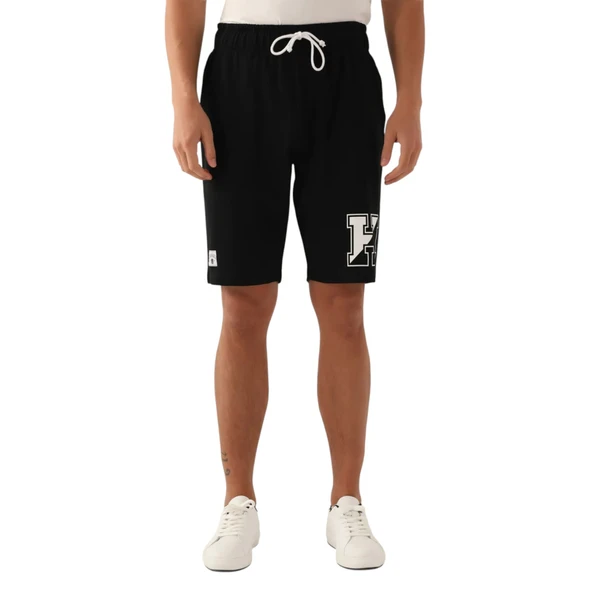 Harvard Lettered Siyah Erkek Bermuda ürün görseli 1