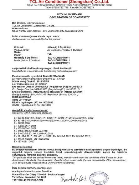 TCL Breezeın 1.0 A++ TAC-12CHSD/TPH11I Inverter 12000 Btu Rüzgarsız Soğutma Özellikli Duvar Tipi Klima - Resim 8