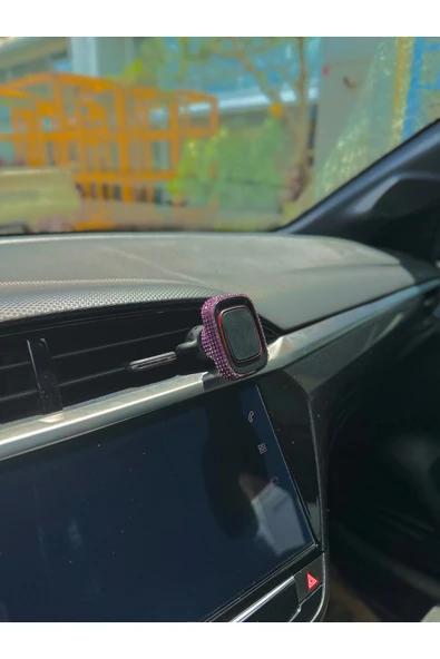 Taş Kaplamalı Mıknatıslı Araç İçi Telefon Tutucu Çift Kilit Sistemli